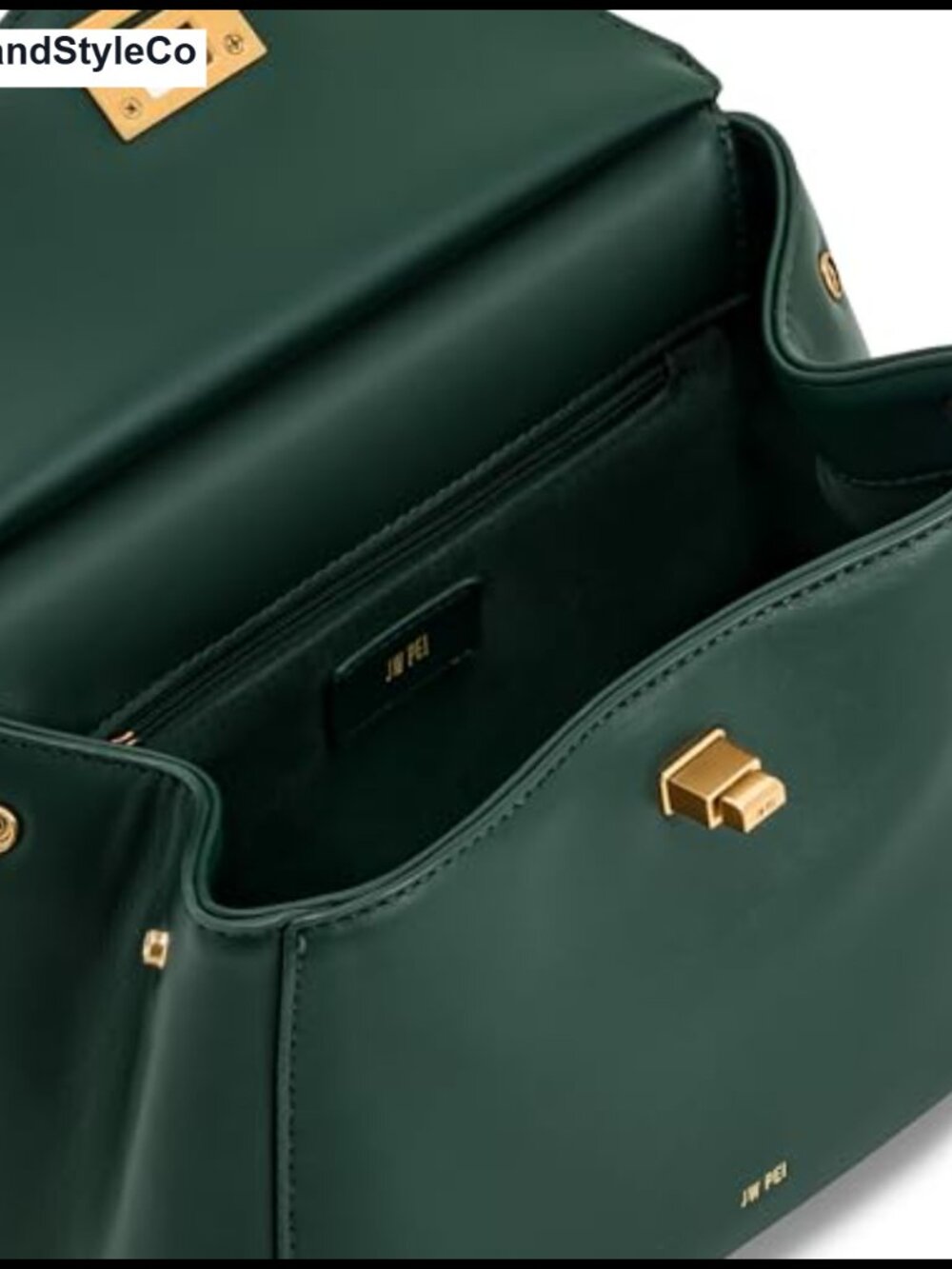 Vegan Leather Top-Handle Satchel Detachable Adjustable Strap - Picture 5 of 6